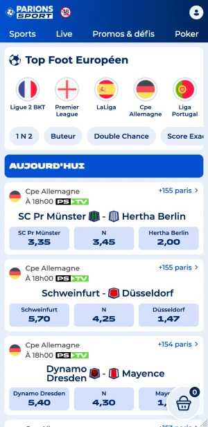 parions sport foot européen