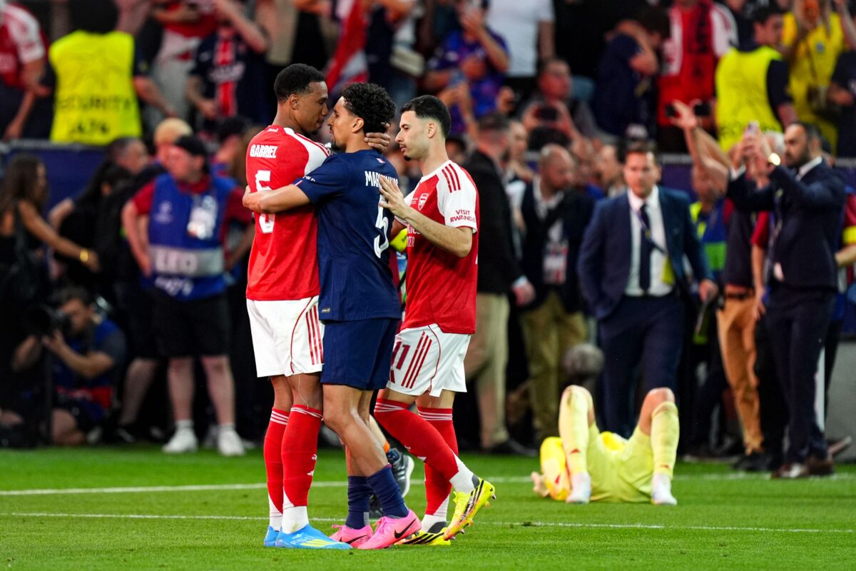 Gabriel (Arsenal) et Marquinhos (PSG)