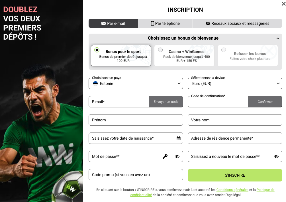 Code promo Winwin 2026 : MFVIP - 100 € de bonus au dépôt Utilisez notre code promo winwin MFVIP à l'inscription